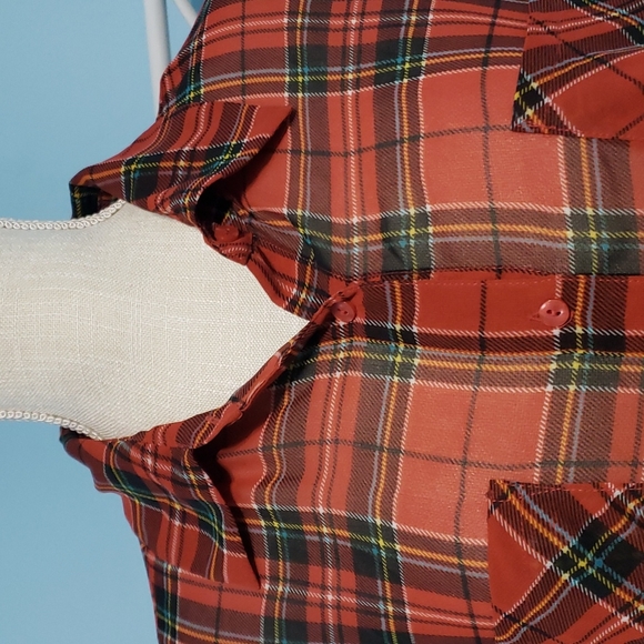 Sheer Plaid Button Up - Picture 3 of 11